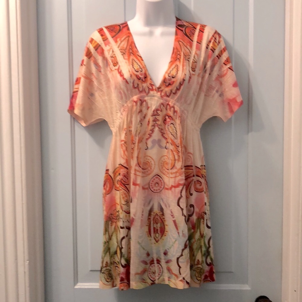 One World Beach cover-up dress sz small boho